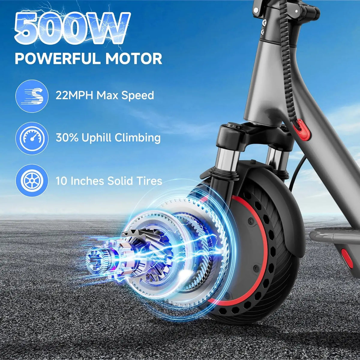 AOVOPRO Electric Scooter 500W Motor Foldable Design And App Control