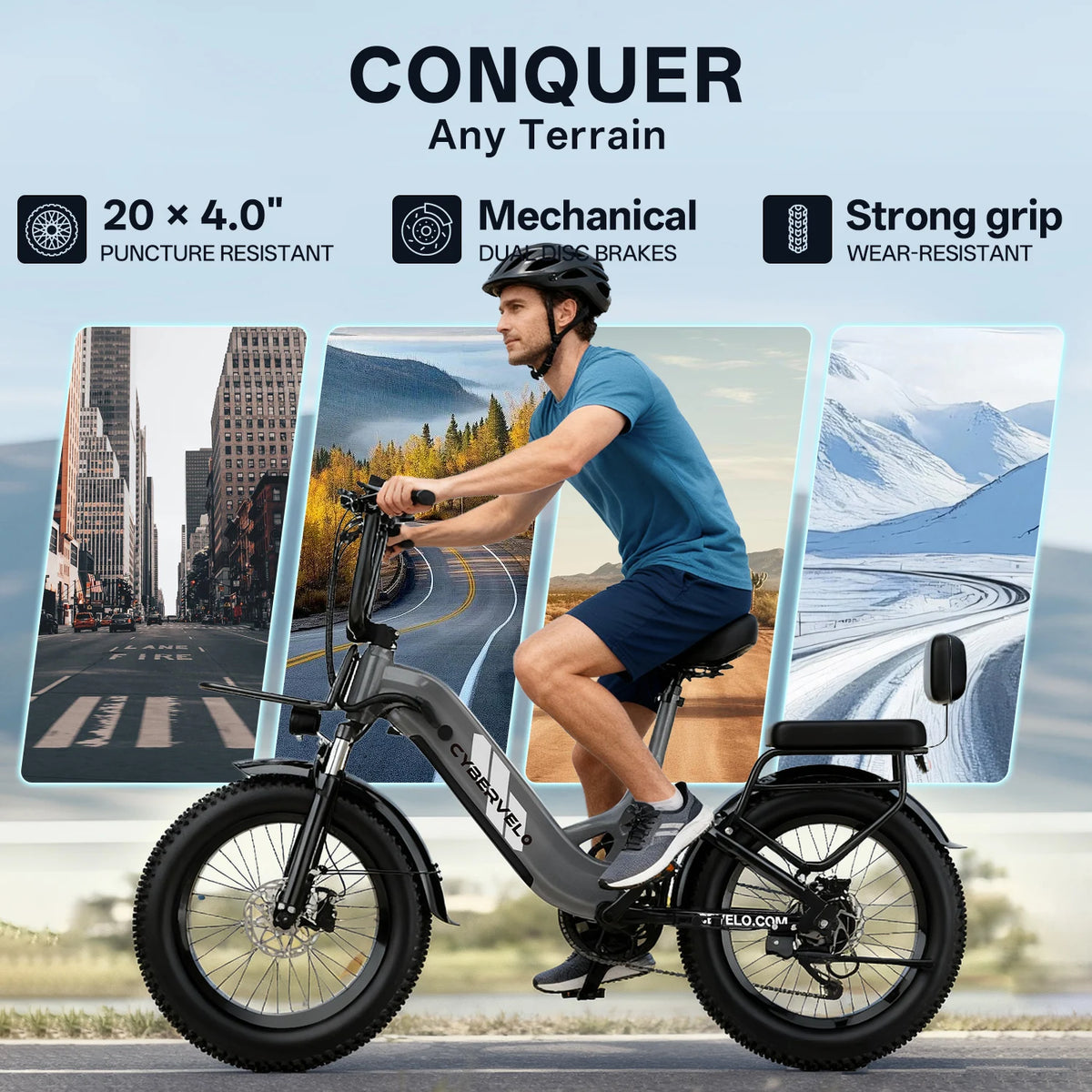 Cybervelo Step Through Commuter Electric Bike With Long Range Battery