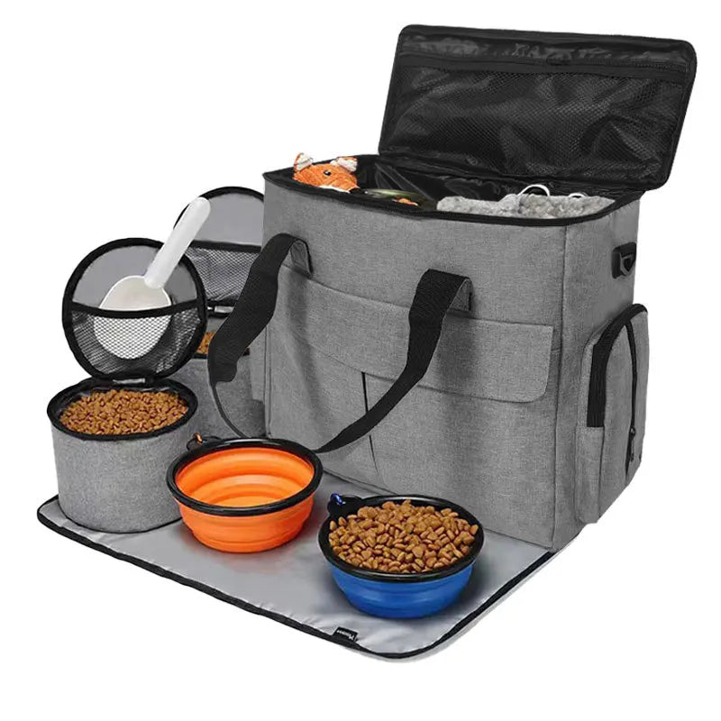 Portable Pet Travel Backpack With Foldable Snack Pouch