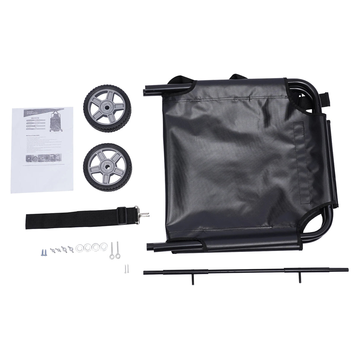 Foldable Pet Stretcher Carrier With Wheels And Adjustable Strap