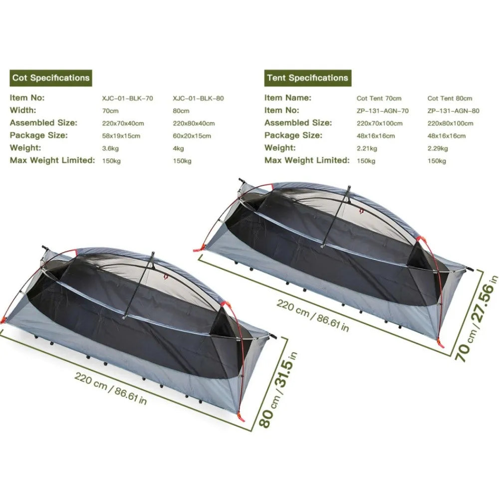 Night Cat Elevated Camping Cot Tent With Waterproof Mesh Shelter
