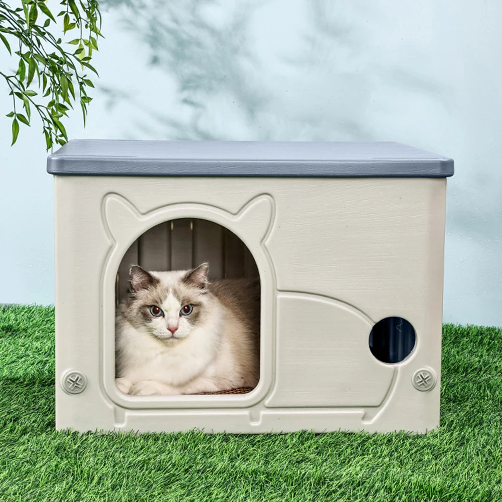 Rainproof Outdoor Cat House For Cozy All Season Pet Comfort
