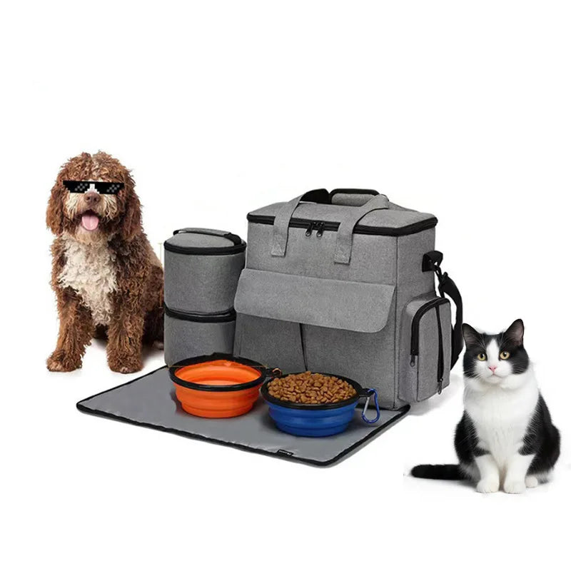 Portable Pet Travel Backpack With Foldable Snack Pouch