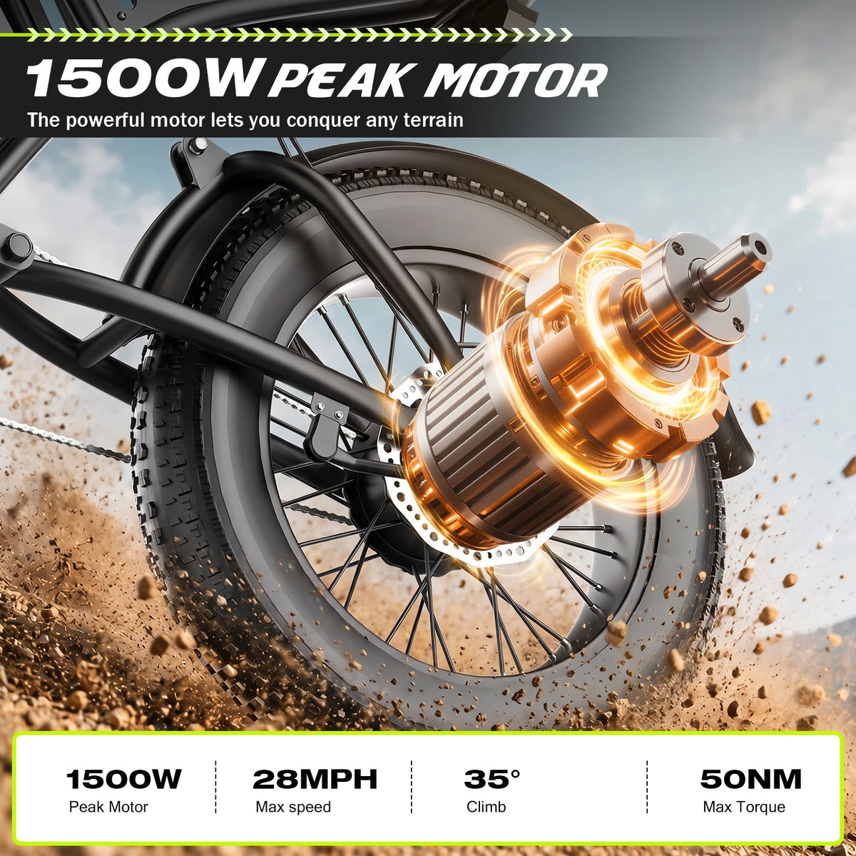 ASKGO Adult Electric Fat Tire All Terrain Dirt Bike