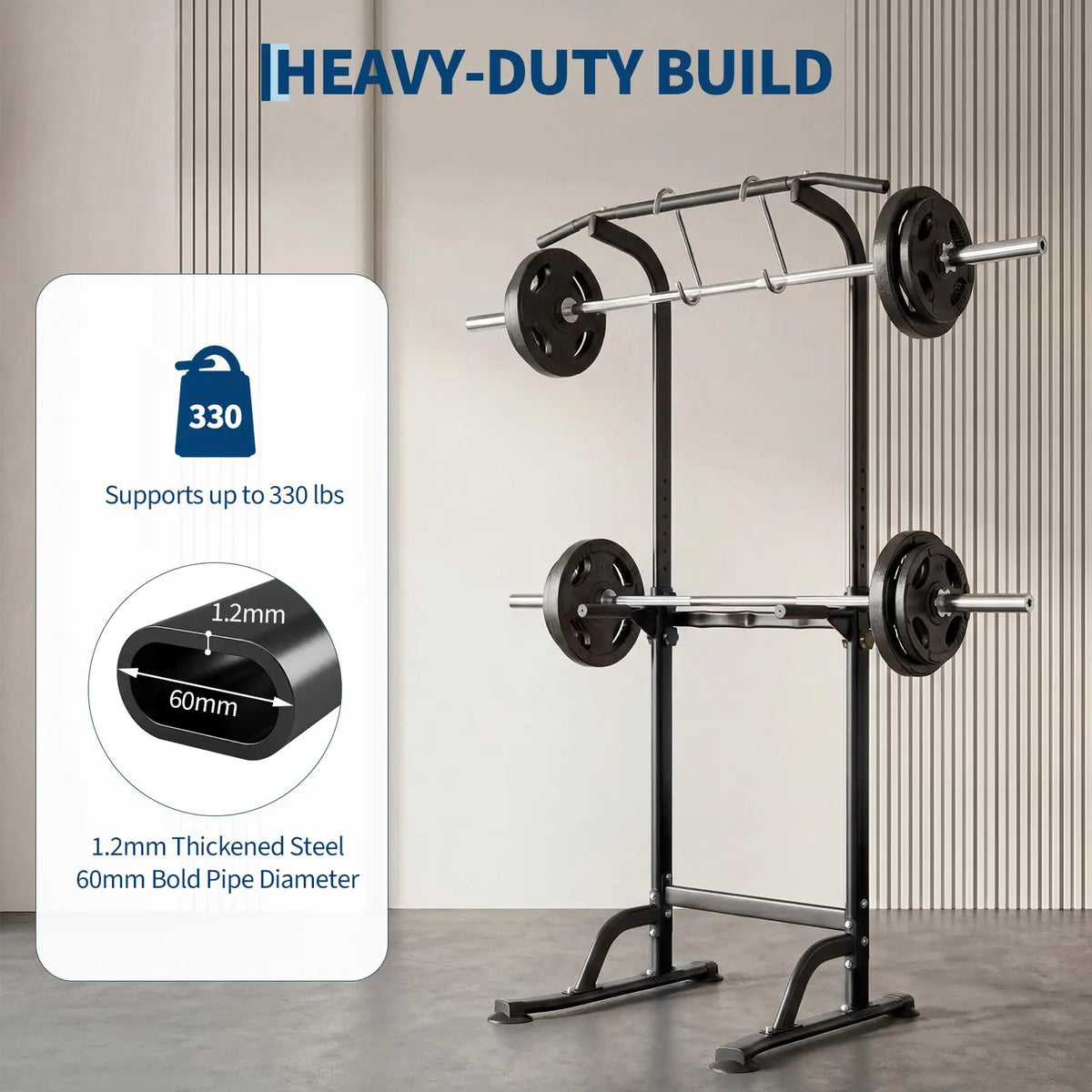 HiMISS Power Tower Dip Station Pull Up Bar Home Gym Equipment