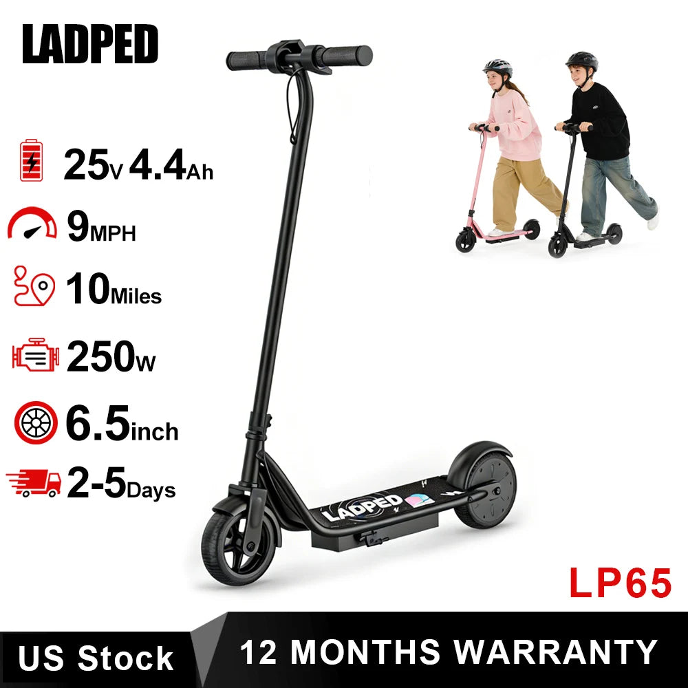 Ladped Electric Scooter for Kids With Three Speed Modes
