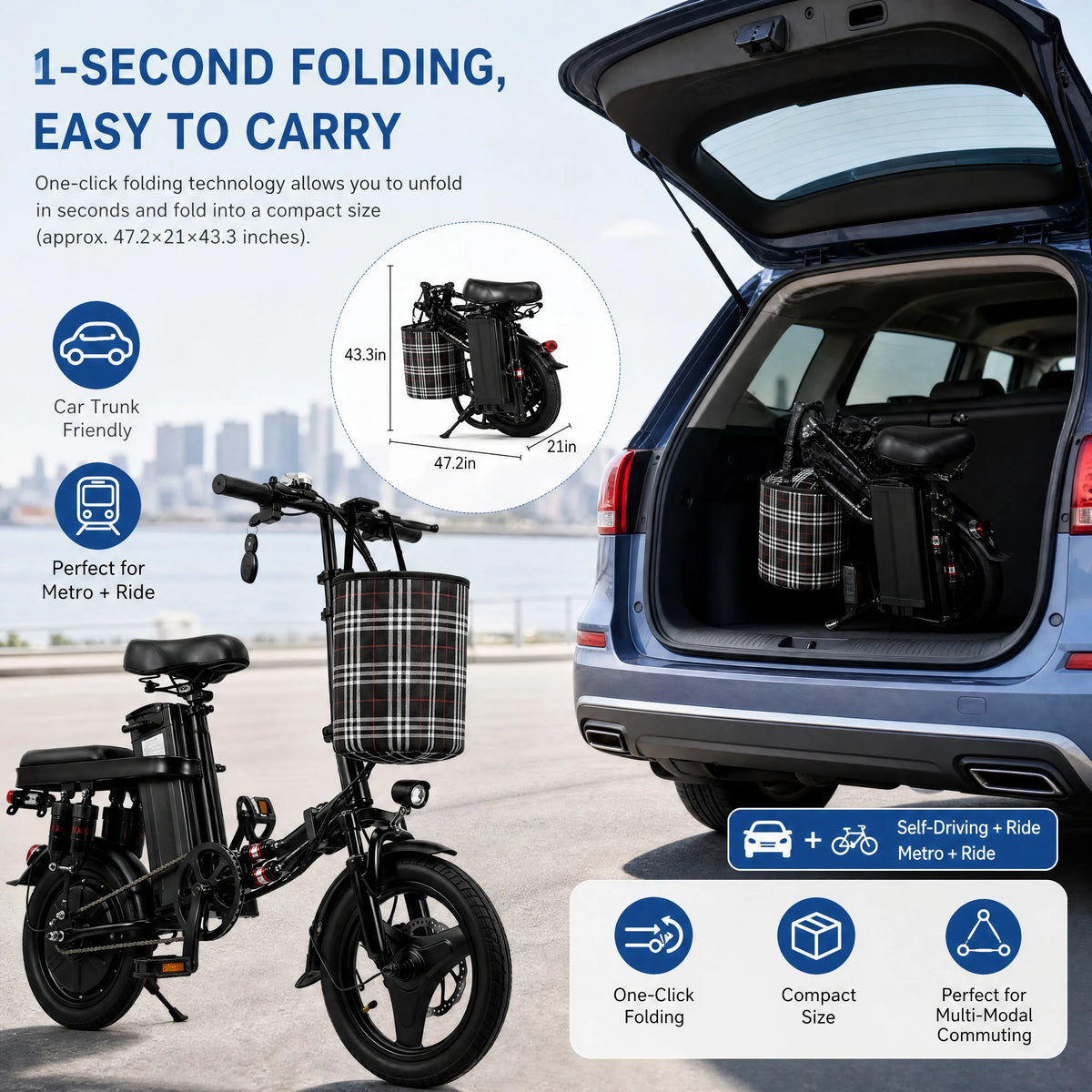 Portable Folding Electric Bike With Lithium Battery And Dual Suspension