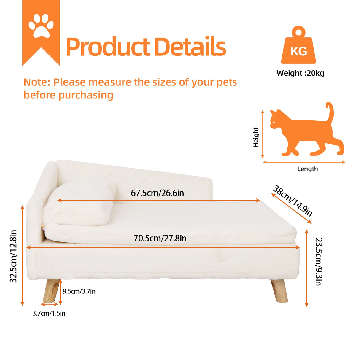 BINGOPAW Nordic Elevated Pet Bed With Cozy Waterproof Cushion