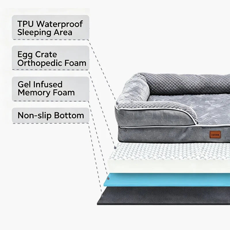 Orthopedic Memory Foam Dog Bed With Waterproof Washable Cover
