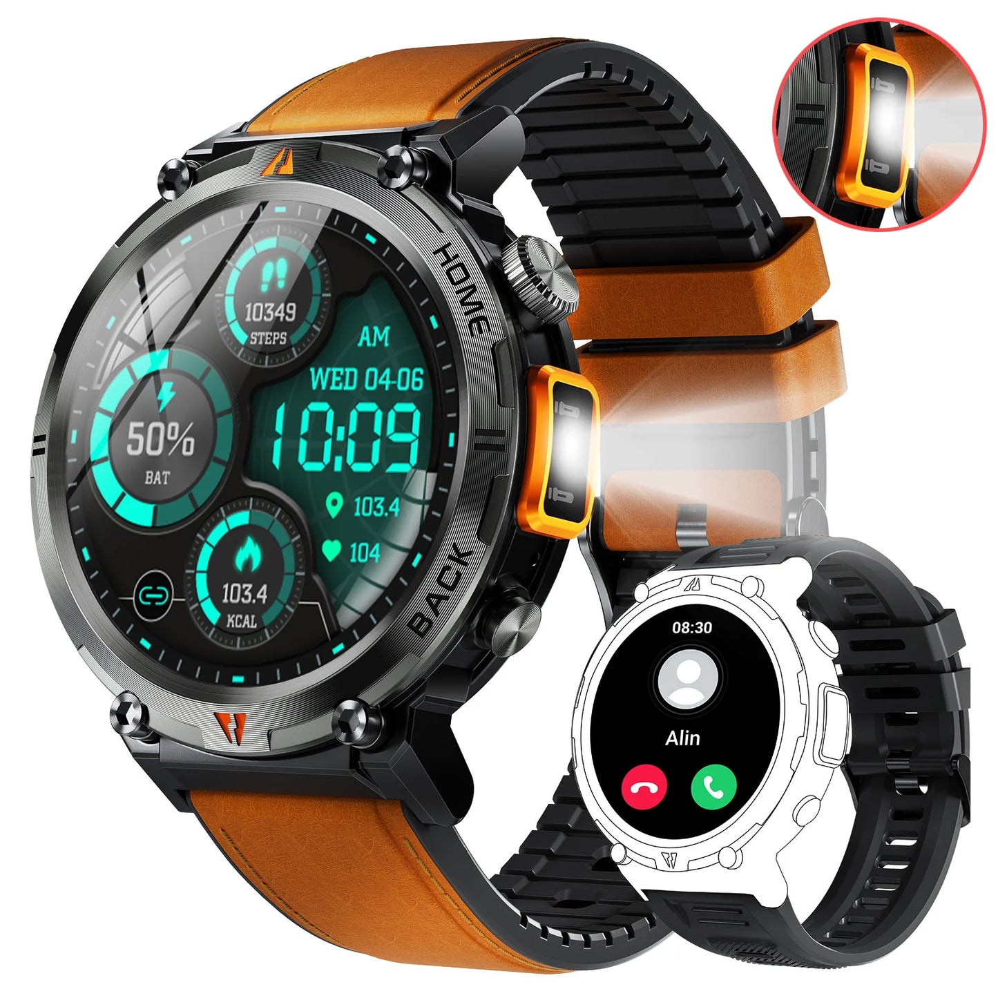 EIGIIS KE3 Bluetooth Smartwatch For Men With Health Monitor