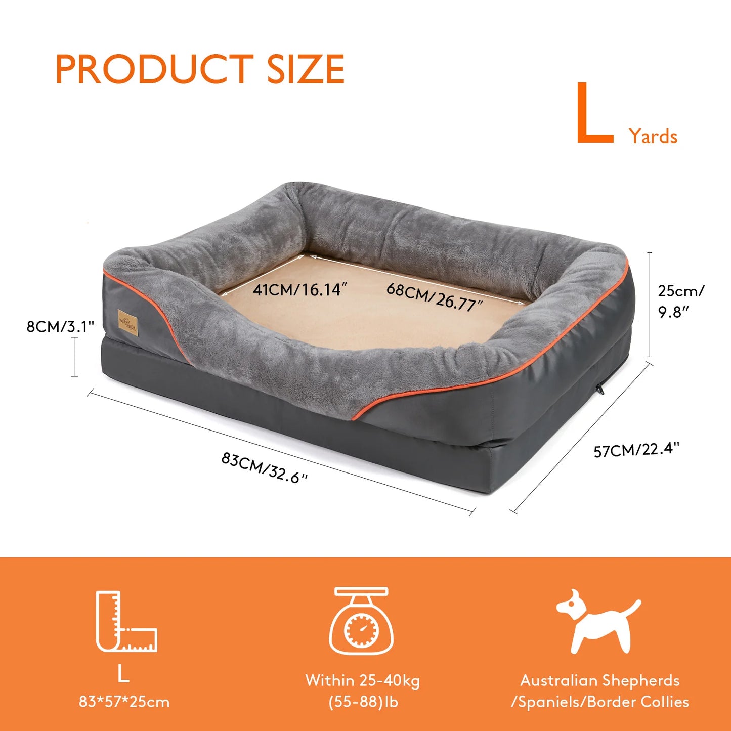 BINGOPAW Anti Allergy Dog Bed Removable Washable Fleece Cover Waterproof