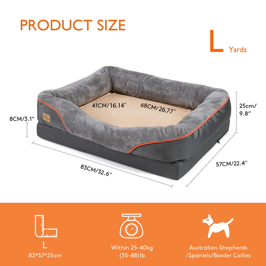 BINGOPAW Anti Allergy Dog Bed Removable Washable Fleece Cover Waterproof
